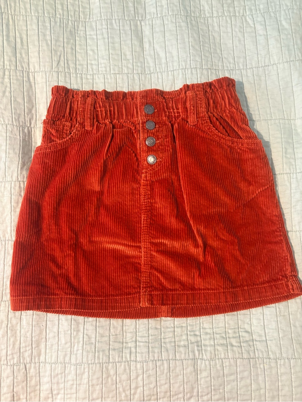 Cat & Jack Rust Orange Corduroy Button-Front Girls Skirt